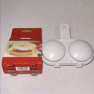Dual Egg Poacher for Microwave - White Egg‎ Cooking Tool